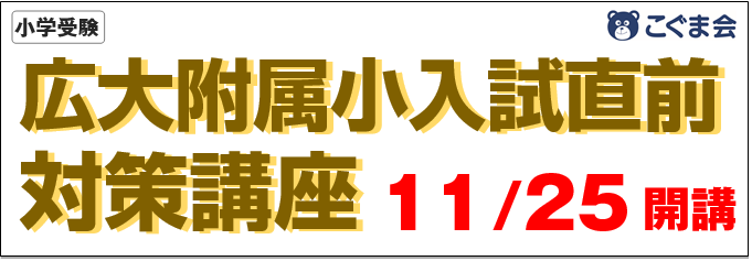 学校別入試対策講座　広大附属小　安田小　なぎさ公園小 | 広島の学習塾・進学塾・個別指導｜大木スクール
